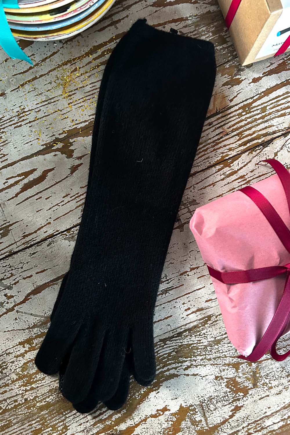 santacana handschuhe Long cashmere gloves black %%page%% - %%sitename%% accessories
