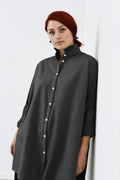 Dark grey YaccoMaricard shirt with pintucks