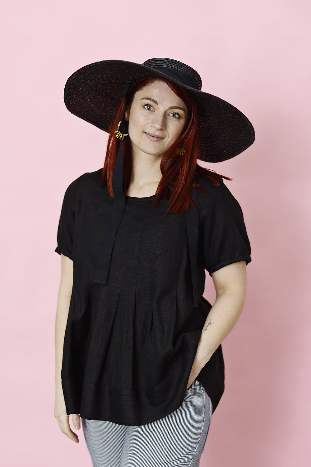 mc882a-black linen blouse-mcverdi-ss23-summer collection-linen-cotton-bomuld-