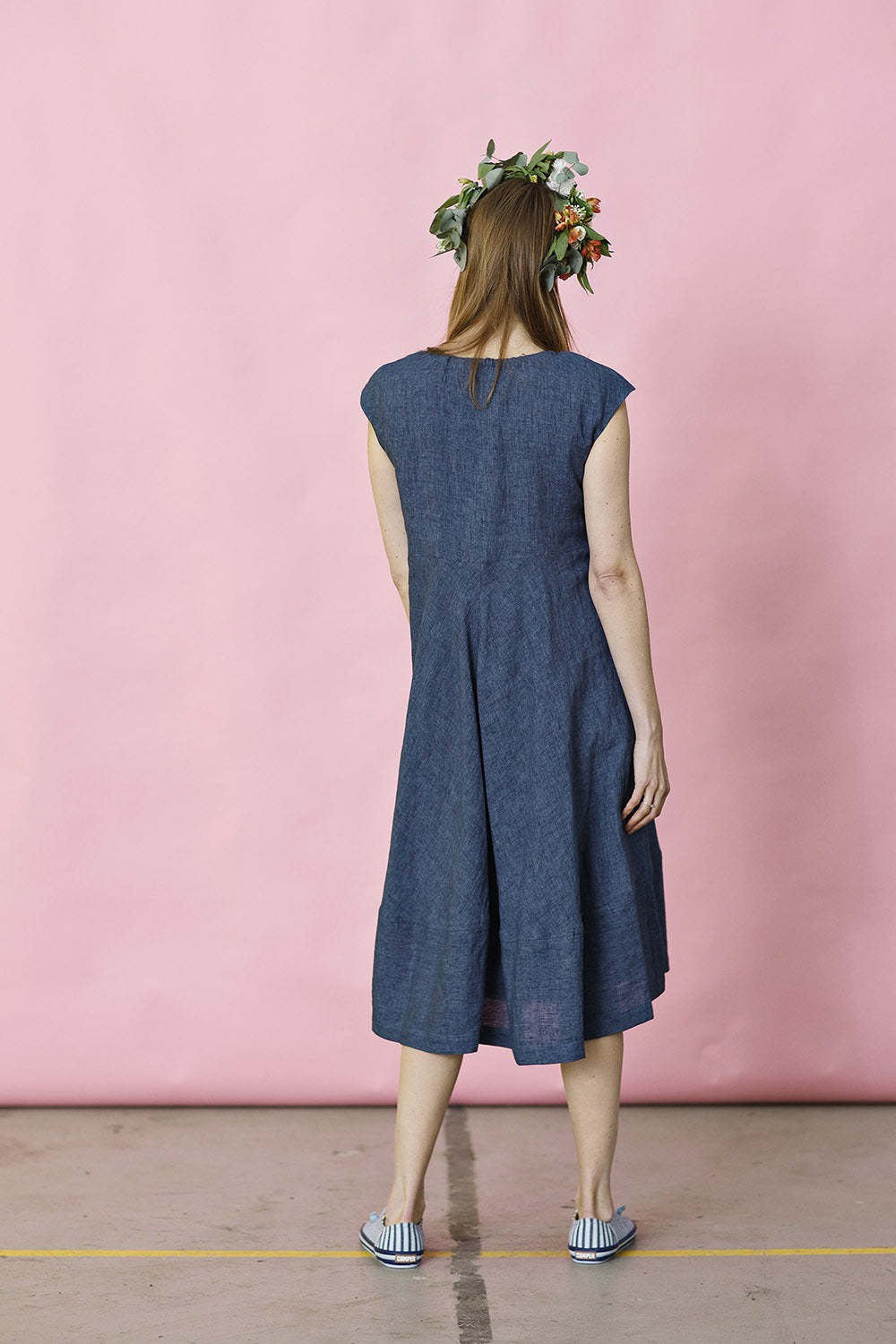 mc882d-bu-blue linen dress-blå hørkjole-mcverdi-w