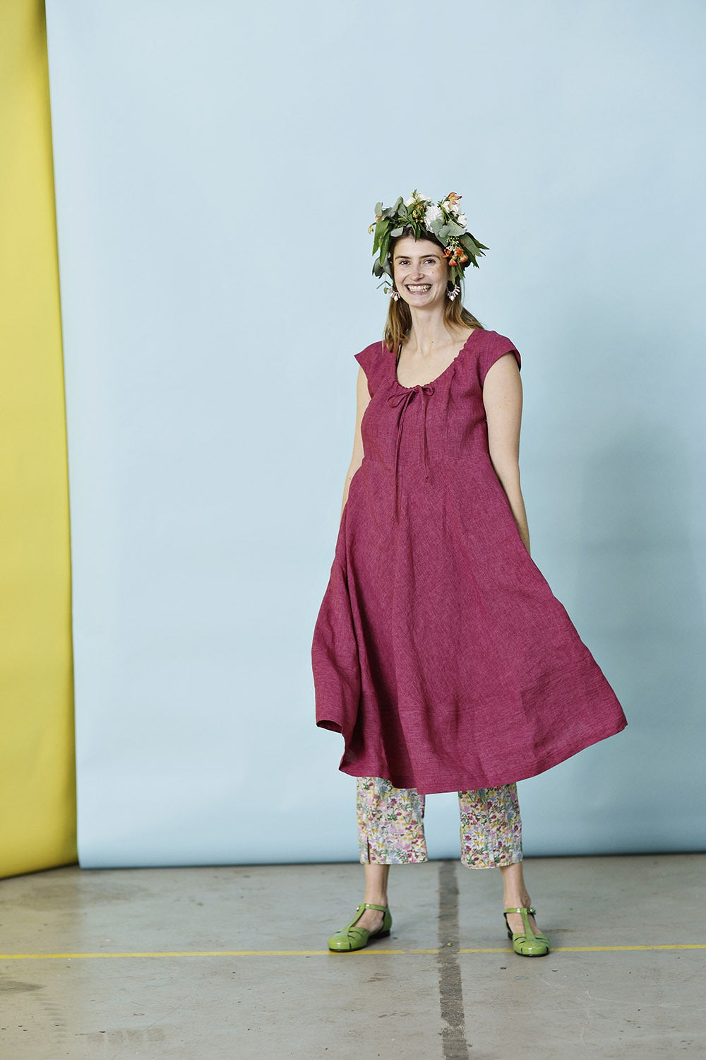 mc882d-pink hørkjole-mcverdi-linen dress–4