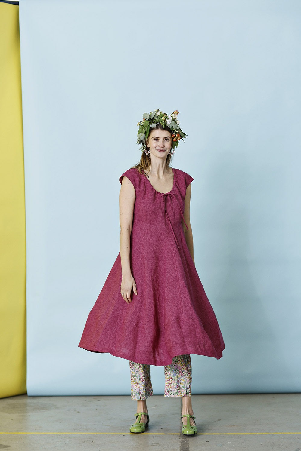 mc882d-pink hørkjole-mcverdi-linen dress–3