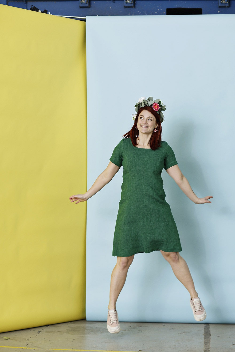 mc882e-green-linen dress-mcverdi-grøn kjole3