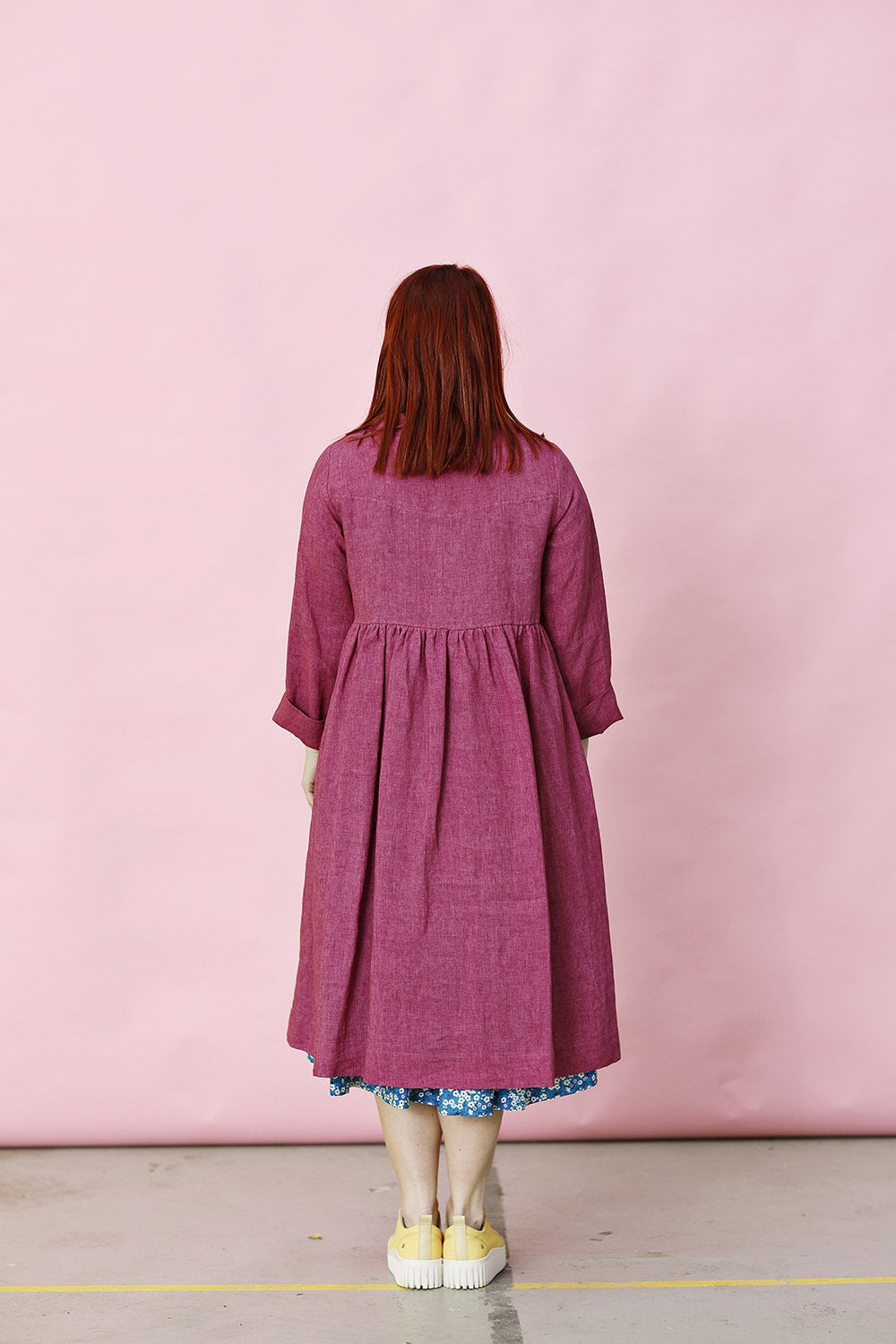 mc882g-pink-mcverdi-hørkjole-linen dress buttons-1-5