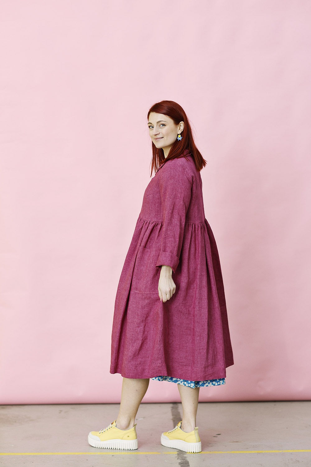 mc882g-pink-mcverdi-hørkjole-linen dress buttons-1-6