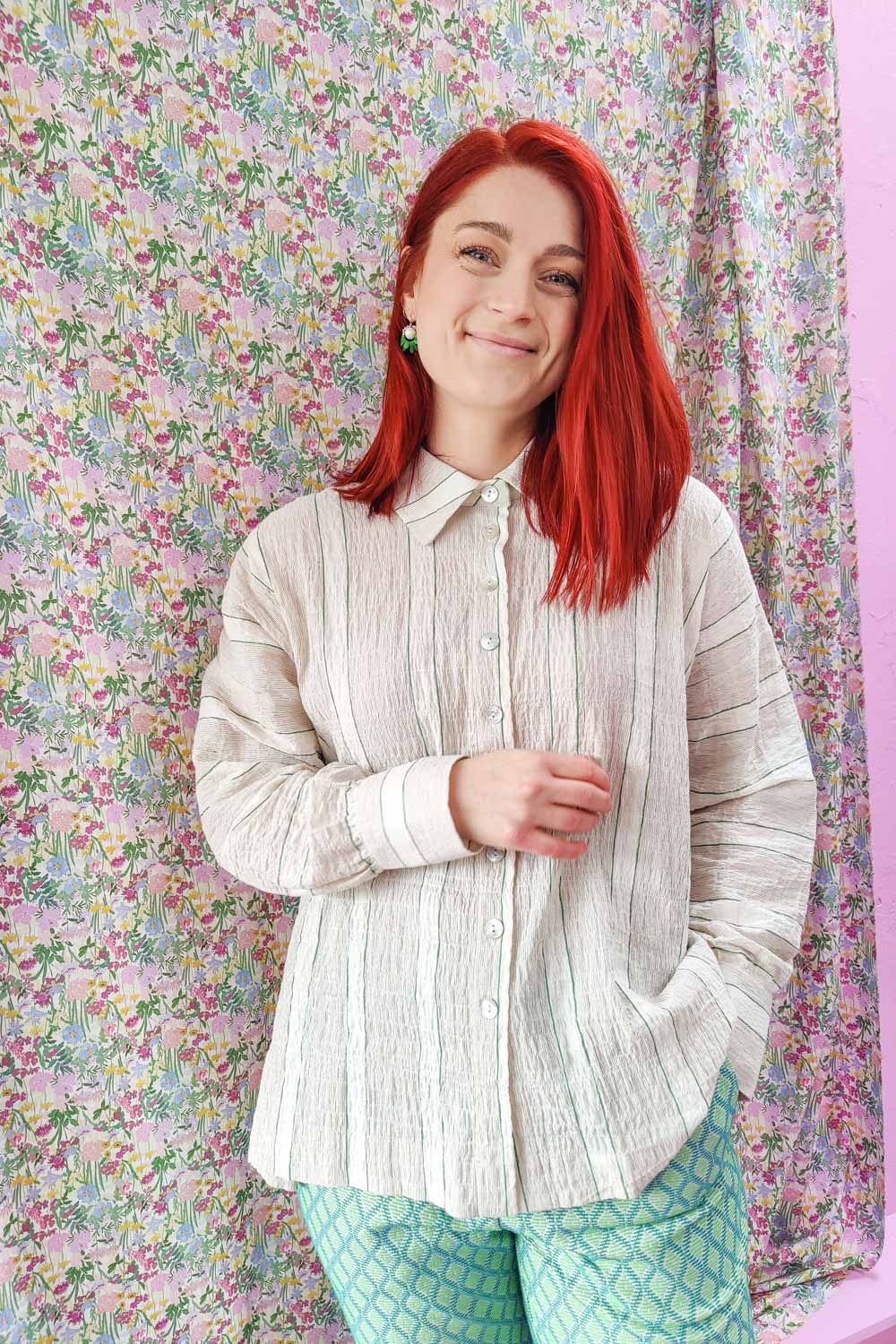 mc884b-stribet-skjorte-bomuld-mcverdi-striped shirt for women-120804