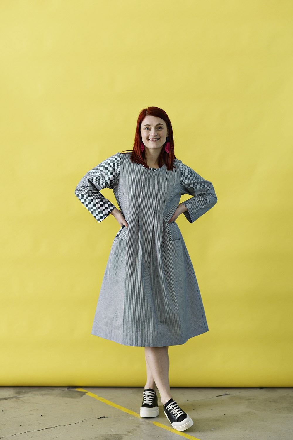 mc794c-stribet denim kjole-mcverdi-striped denim dress-2