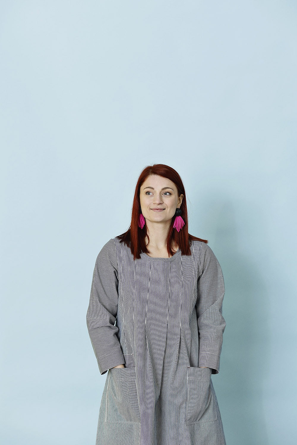 mc794c-stribet denim kjole-mcverdi-striped denim dress-3