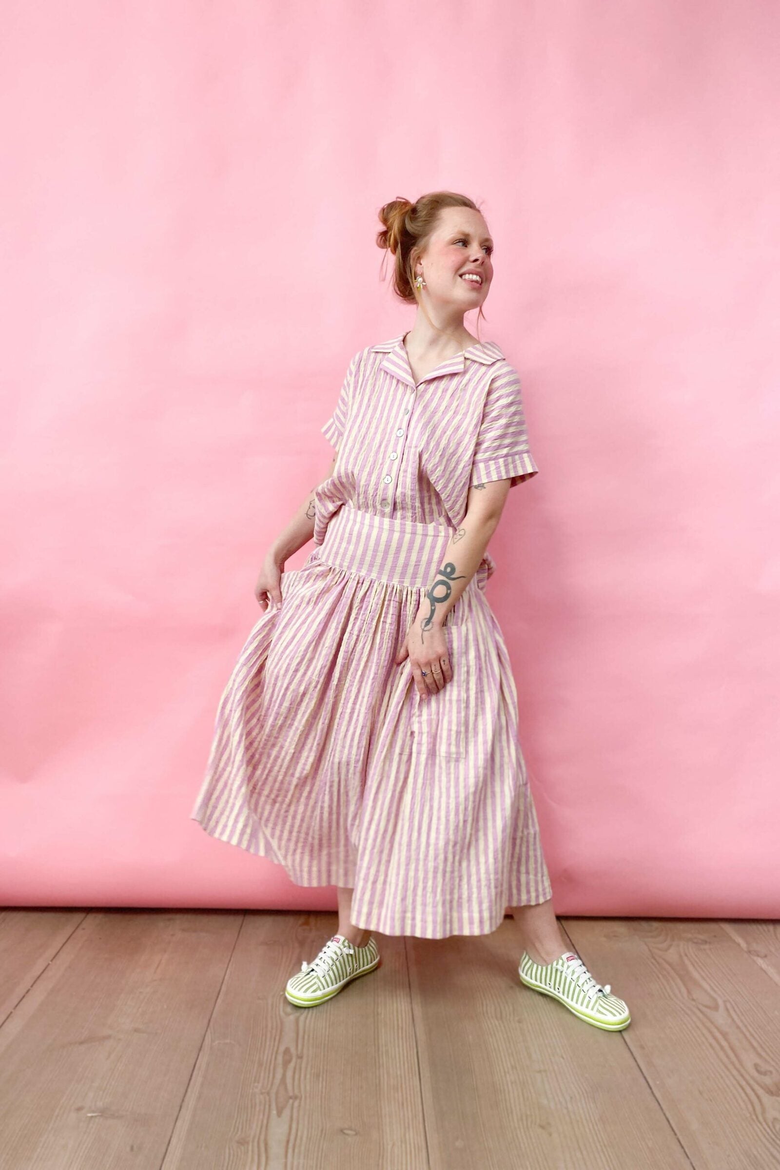 Mcverdi-mc881e-stribet-rosa-nederdel-3