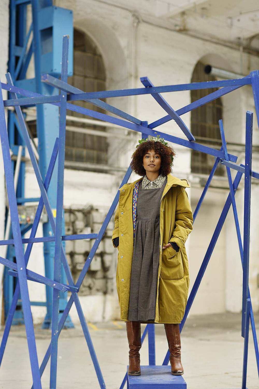 mc861c-aw23-curry yellow winter coat-mcverdi-vinterfrakke med hætte