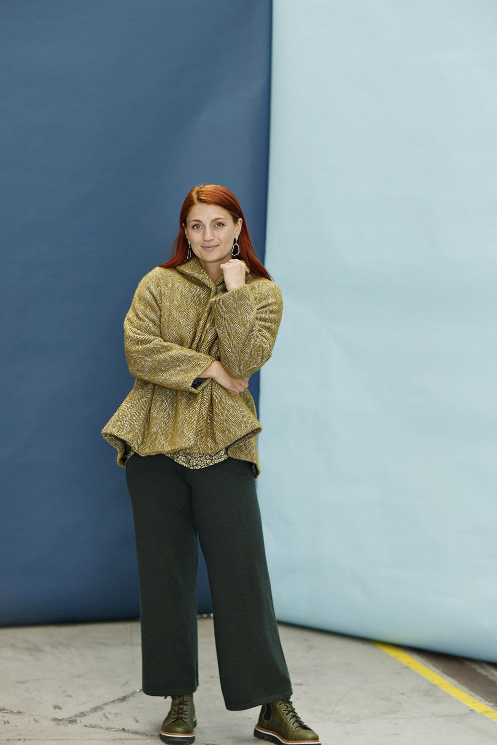 mc902a-curry vinter frakke-mcverdi-lille-jakke i uld-twill-efterår-2