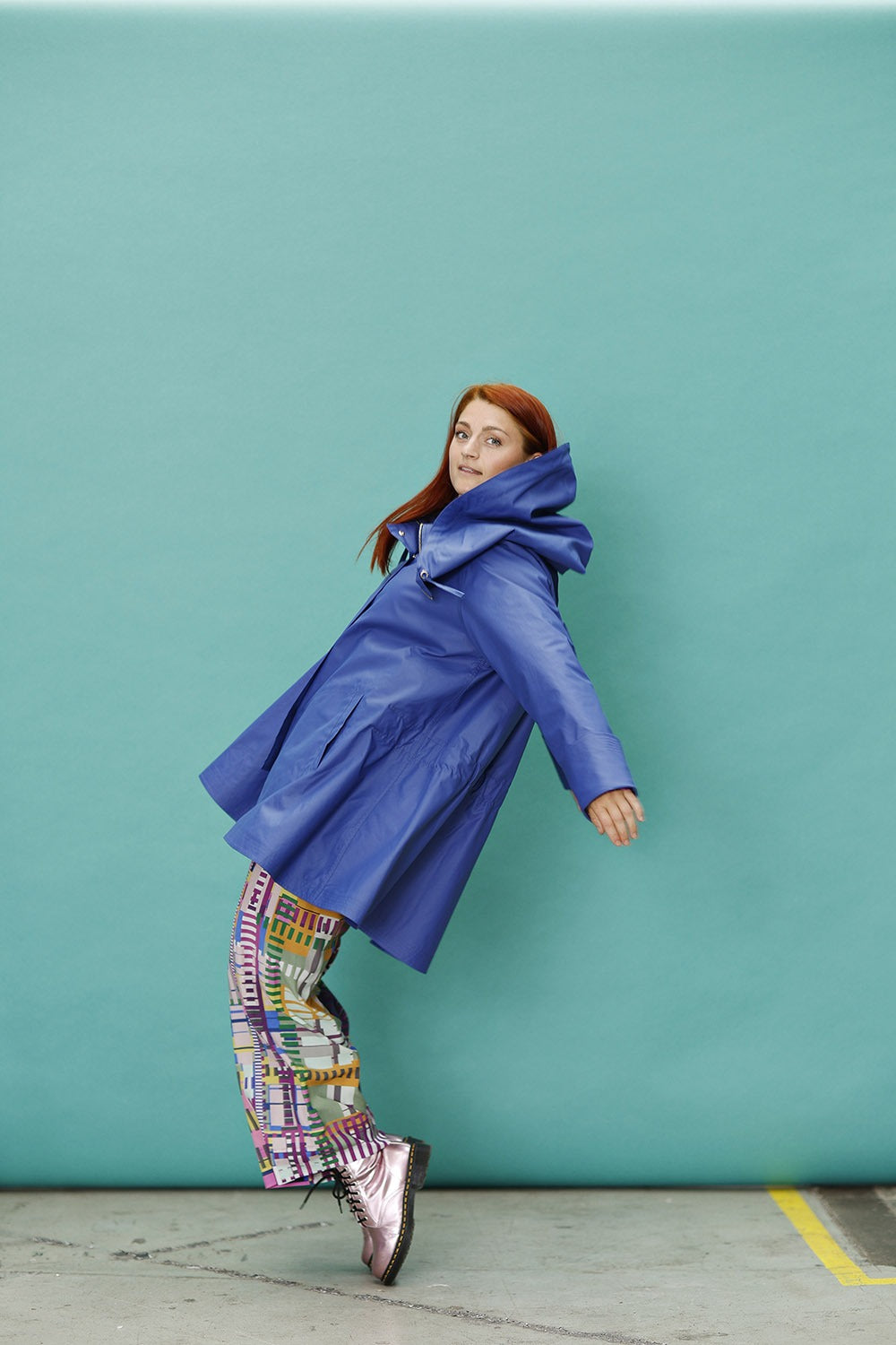 mcd-blue mcverdi coat-gummifrakke-rain coat-regnfrakke med uldfoer-2