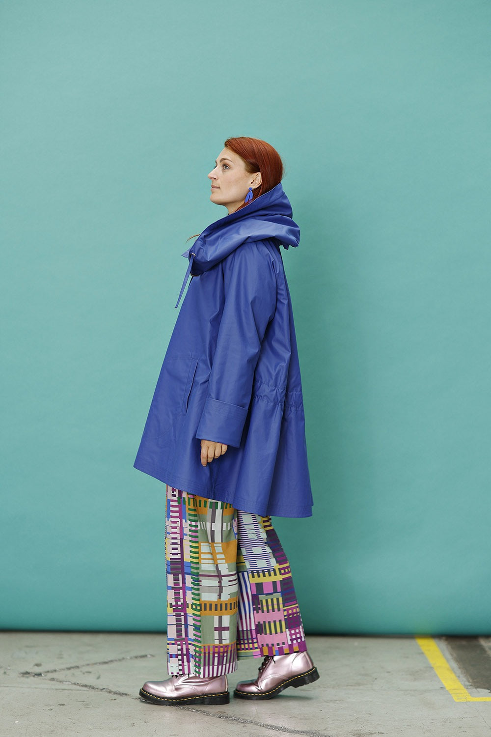 mcd-blue mcverdi coat-gummifrakke-rain coat-regnfrakke med uldfoer-5