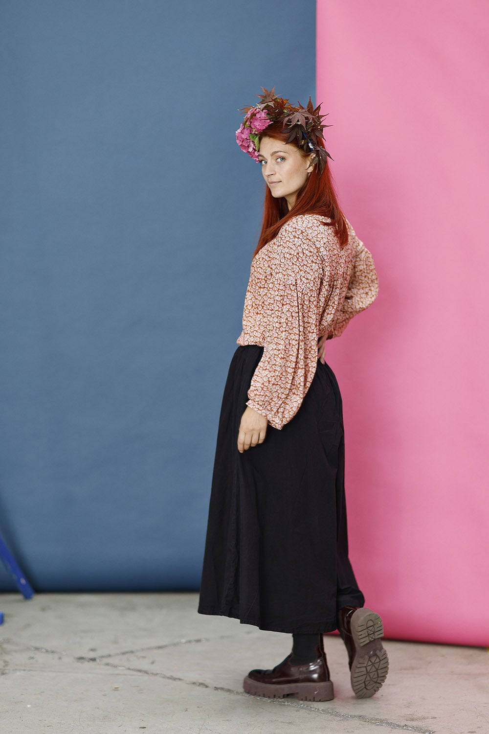 mc905a-pink orange shades-print-libery-mcverdi-bluse