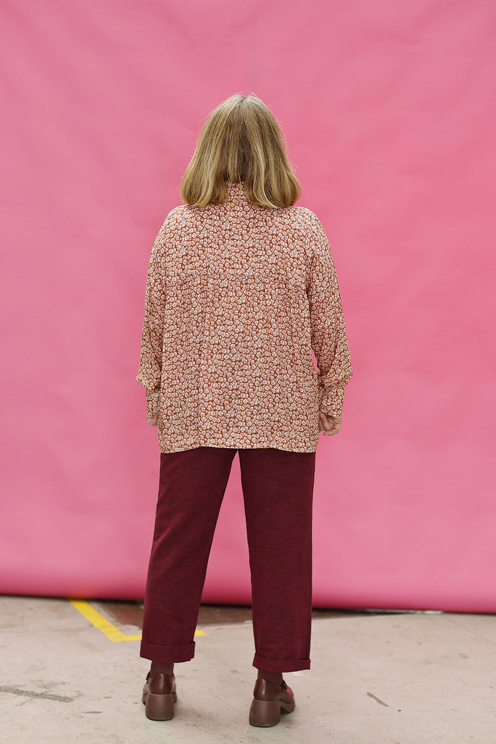 mc905b-pink orange print-flower-liberty-shirt-viscose-skjorte-mcverdi