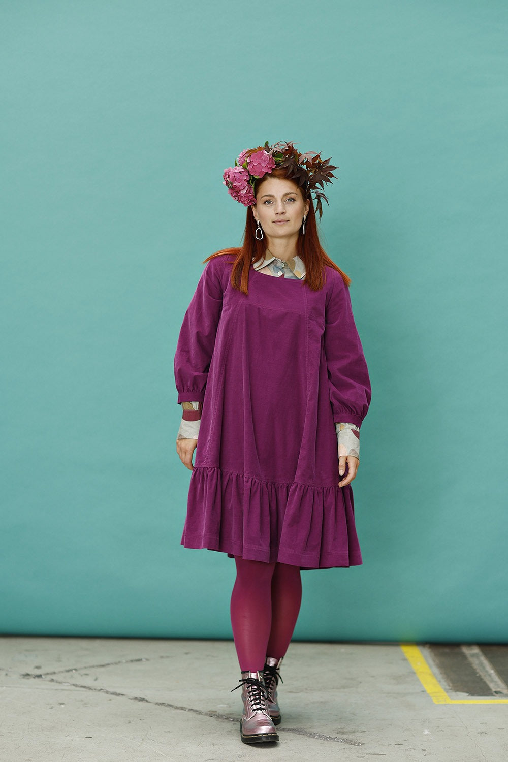 mc906c-pink-baby cord dress-mcverdi-fløjlskjole-8