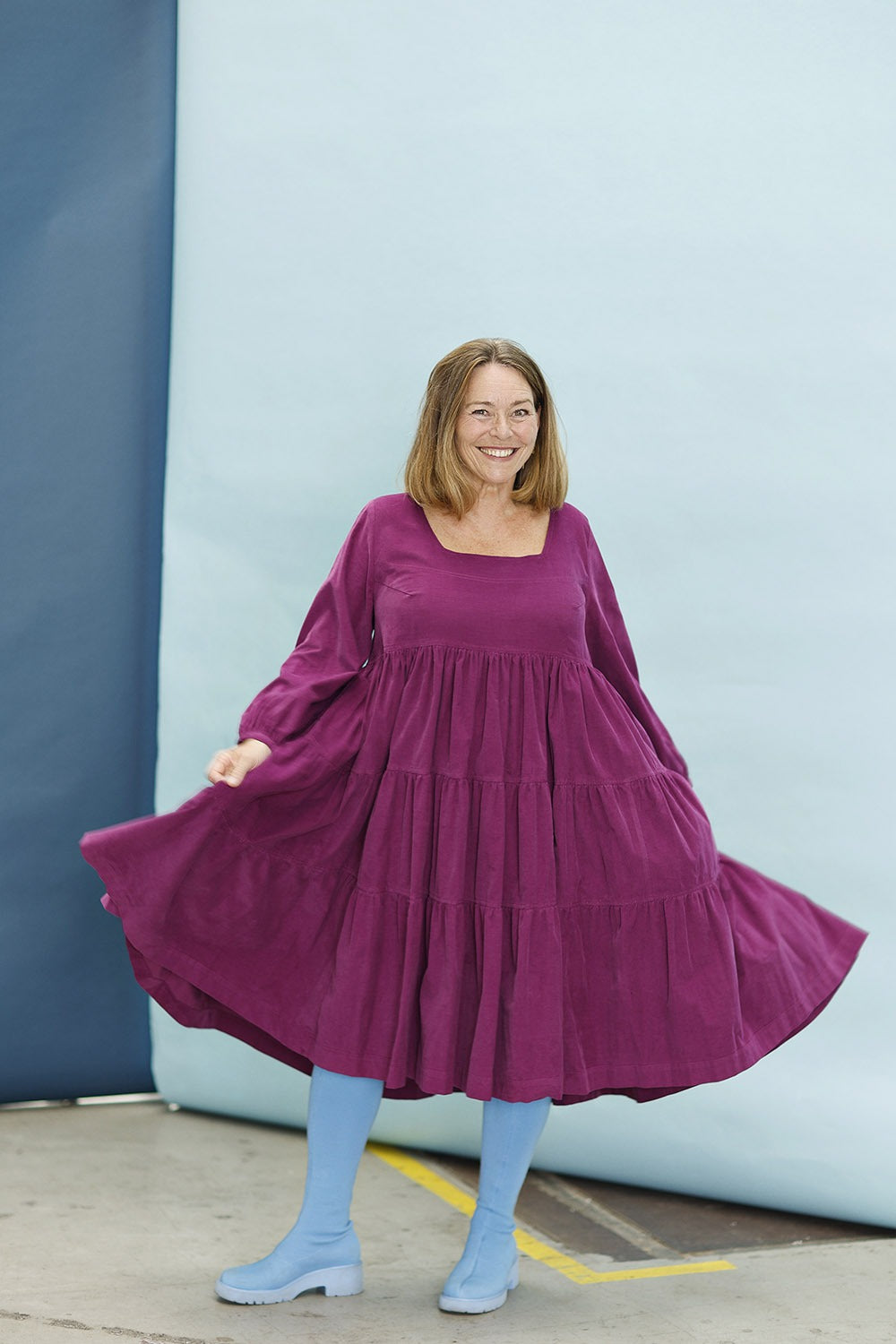 mc906e-pink flæsekjole-mcverdi-ruffle dress-baby cord