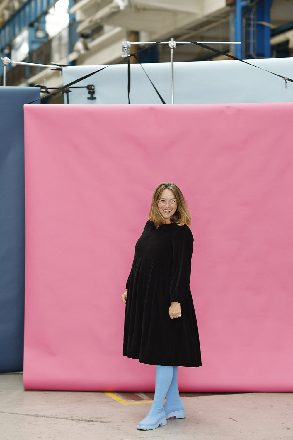 mc907d-black corduroy velvet dress-mcverdi-sort fløjlskjole