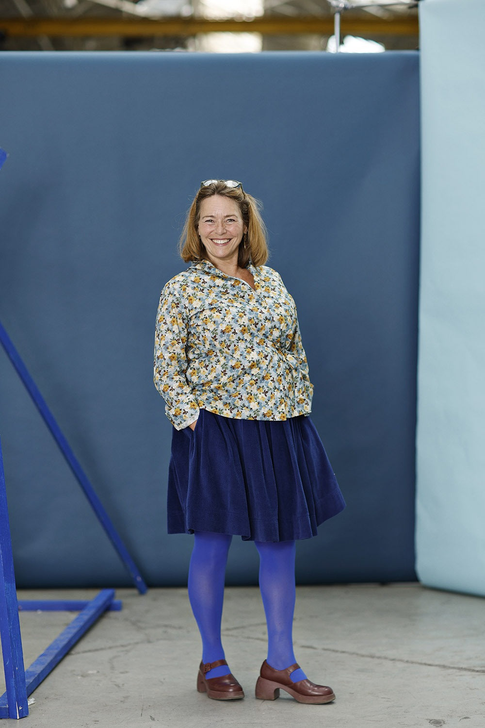 mc907e-blue corduroy skirt-bredriflet blå fløjlsnederdel-mcverdi