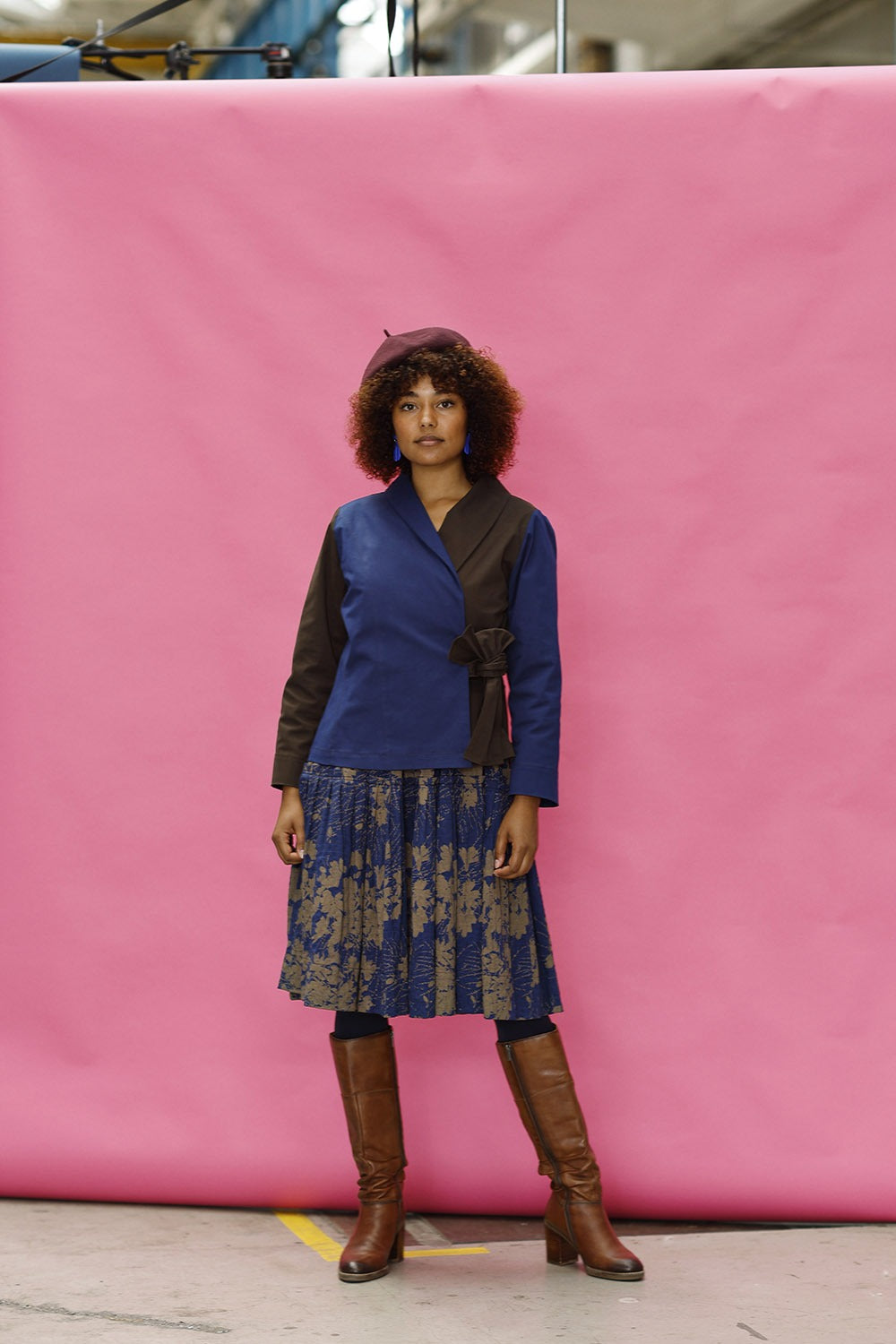 mc900a-to farvet slå om bluser-jakke-mcverdi-two colored wrap shirt