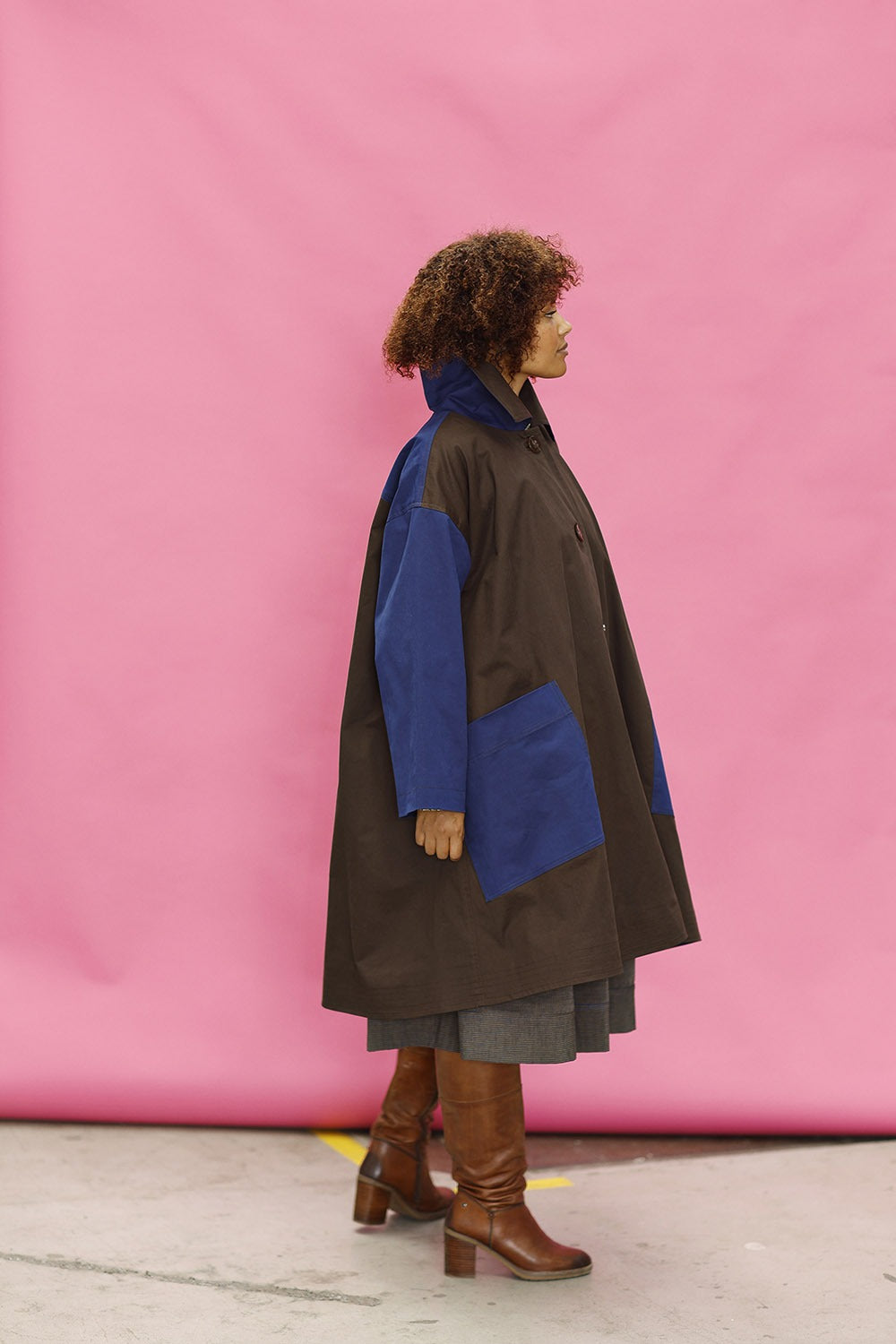 mc900b-2 farver frakke med uldfoer – mcverdi blå brun frakke- winter coat-3