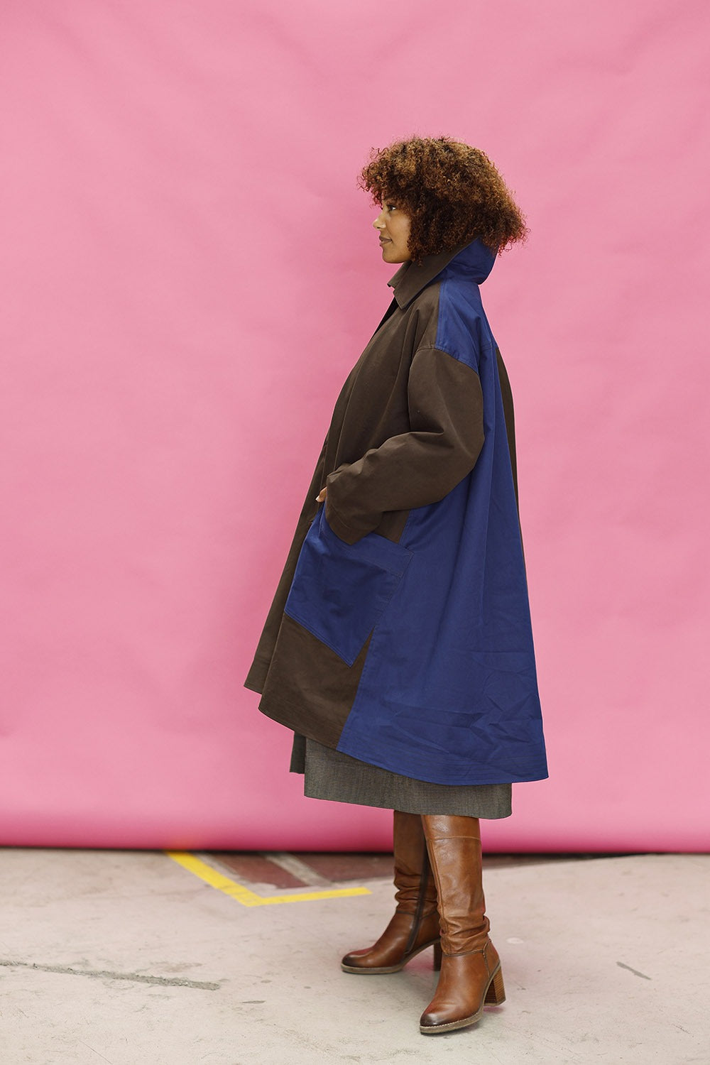 mc900b-2 farver frakke med uldfoer – mcverdi blå brun frakke- winter coat