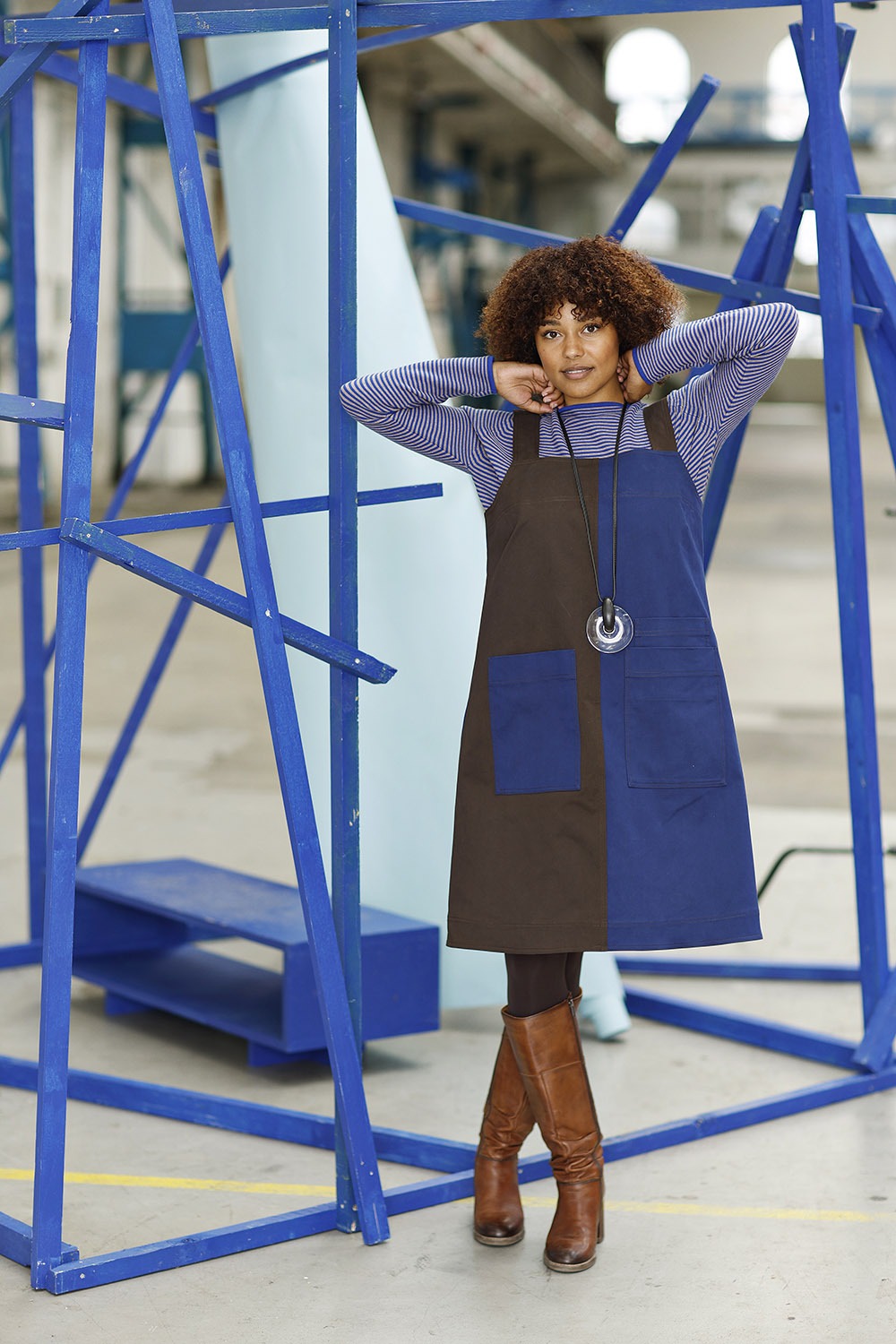 mc909c – spencer dress-2 coloured-dress with straps-pinafore dress-spencer kjole-6