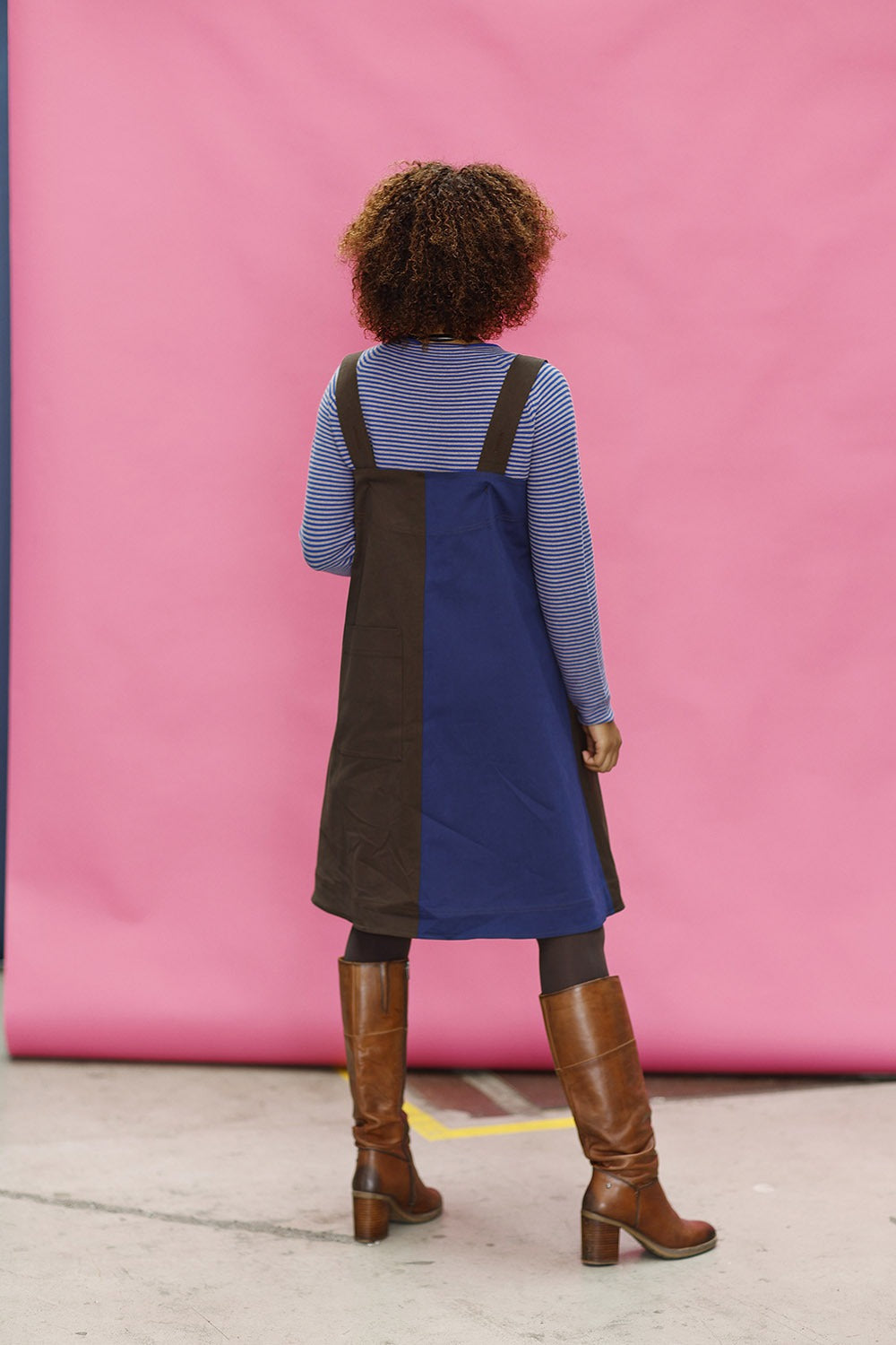 mc909c – spencer dress-2 coloured-dress with straps-pinafore dress-spencer kjole-2