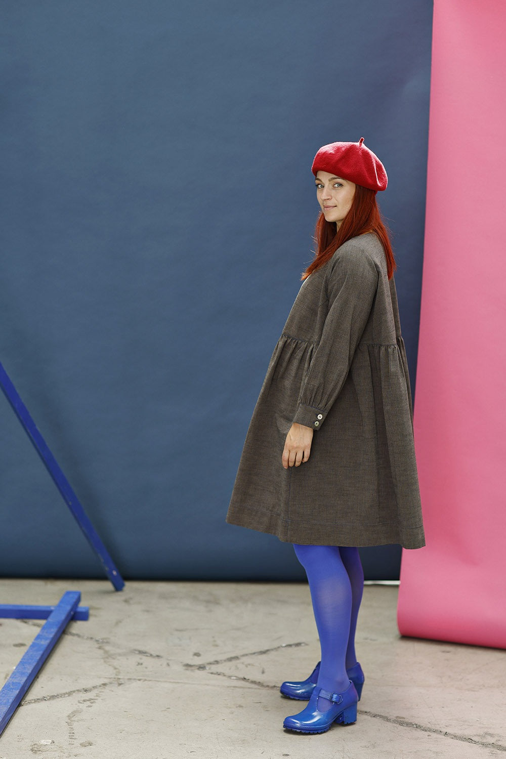 mc909c-stribet kjole-cathrine-vinterkjole-striped dress-mcverdi