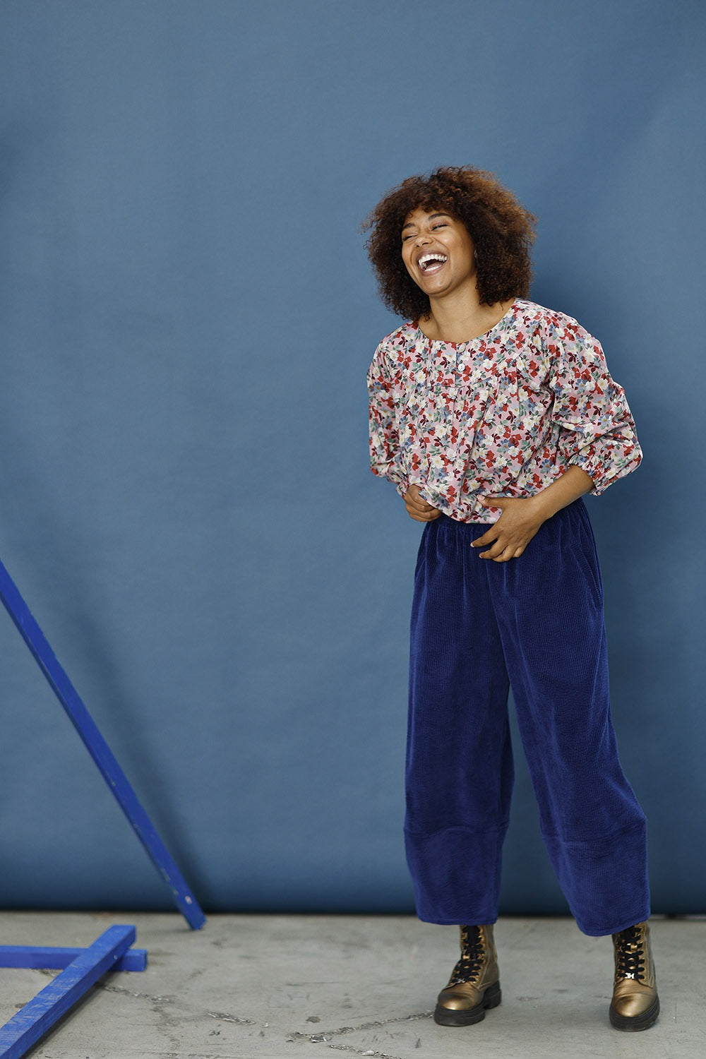 mc910b-rose floral blouse with liberty print from mcverdi in cotton