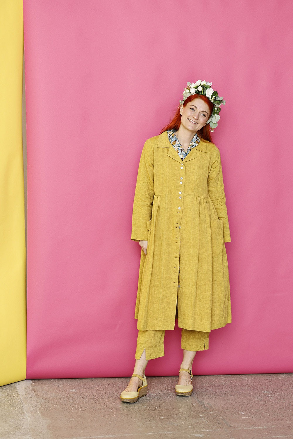 Mc882g-yellow-gul-hørkjole-linendress-sommerkjole–1