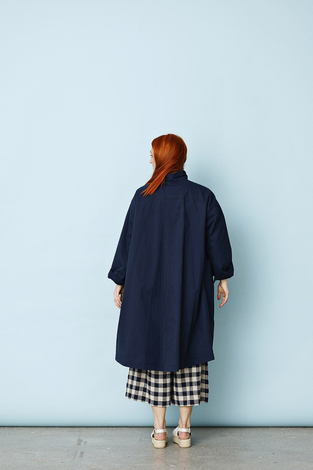 mc920c-dark blue coat-oversize-mcverdi-lang frakke-blå