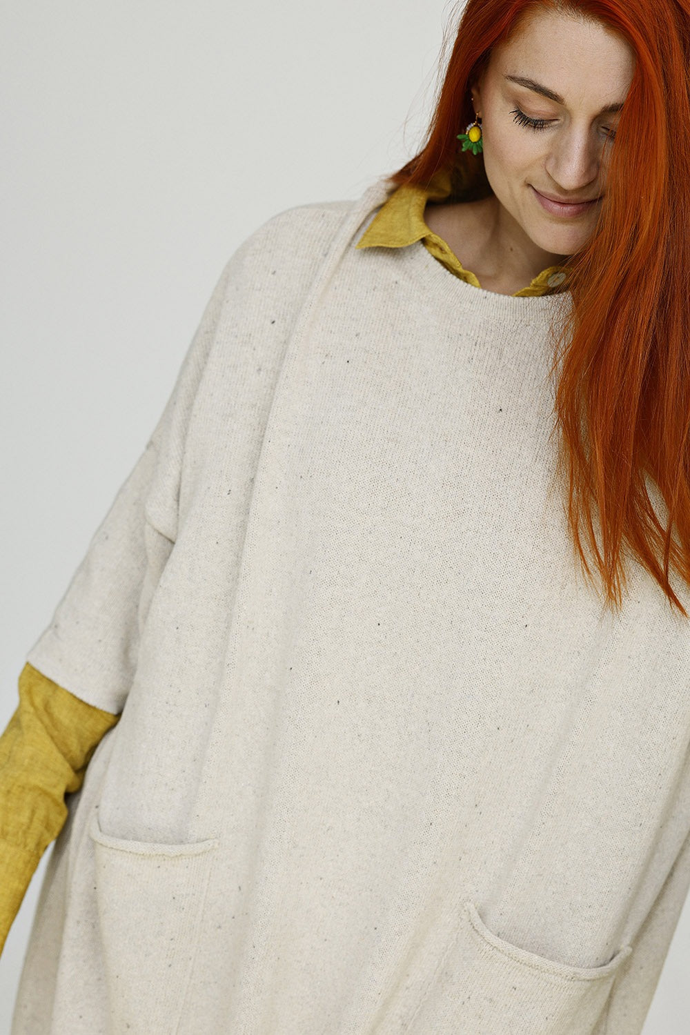 Musewear-Elin-kjole-strik-dress-knitdress-strikkjole-offwhite-sommerkjole-oversize -3