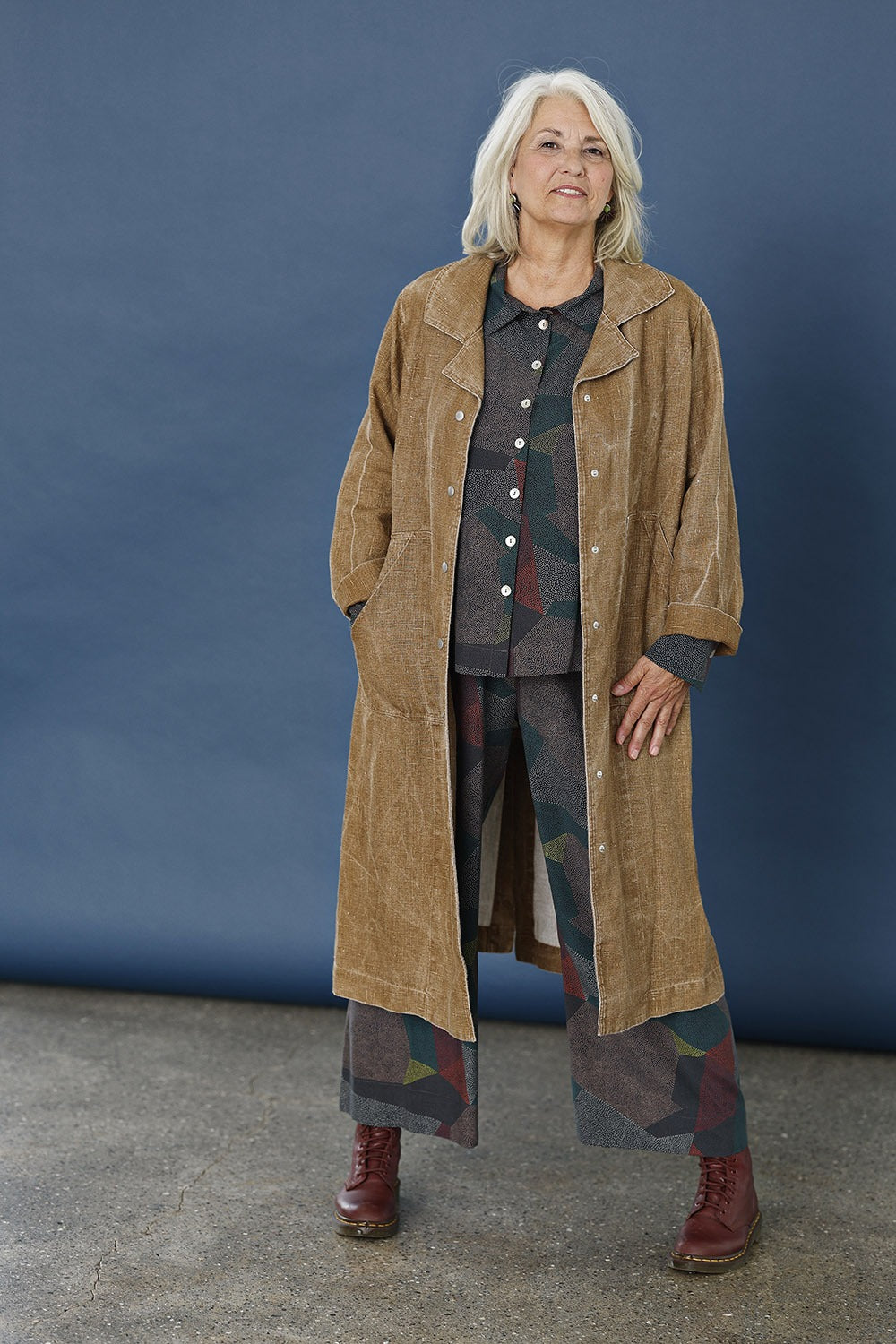 mc928e-lang hørfrakke-mcverdi-linen coat