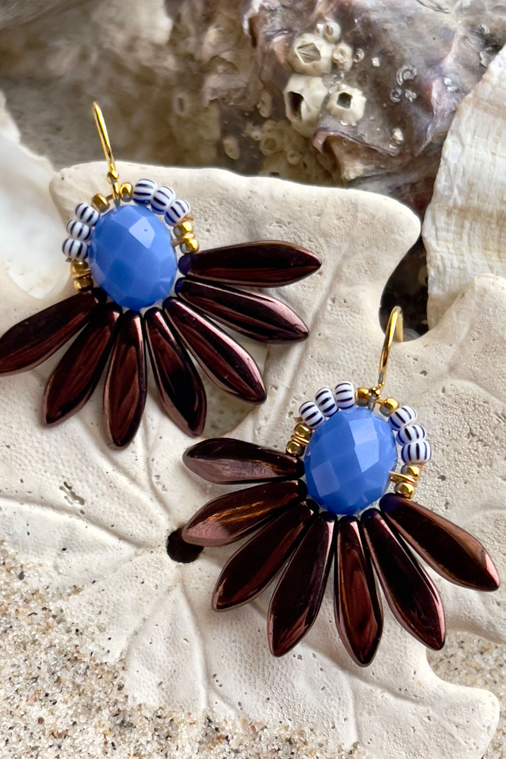 big-flower-earrings-summer-blue-brown-Marcella Malou.-summer