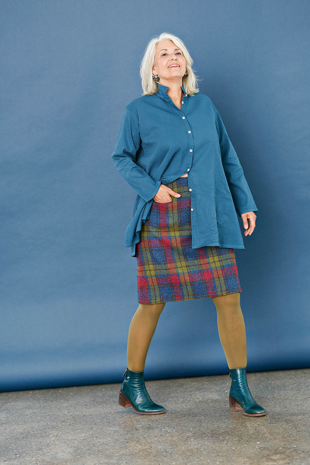 mc862c-petrol-skirt-harris tweed-wool skirt-uldnederdel-2