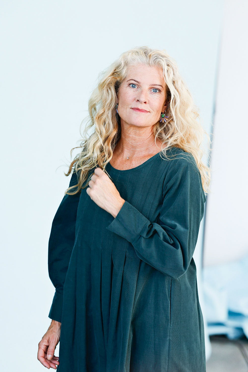 mc946c-grøn corduroy dress-mcverdi-green kjole-fløjl-11