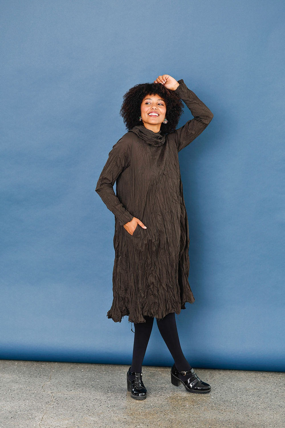 lichlieb-teak-privatsachen-brun-kjole-mcverdi-krøllet-bomuldskjole-4