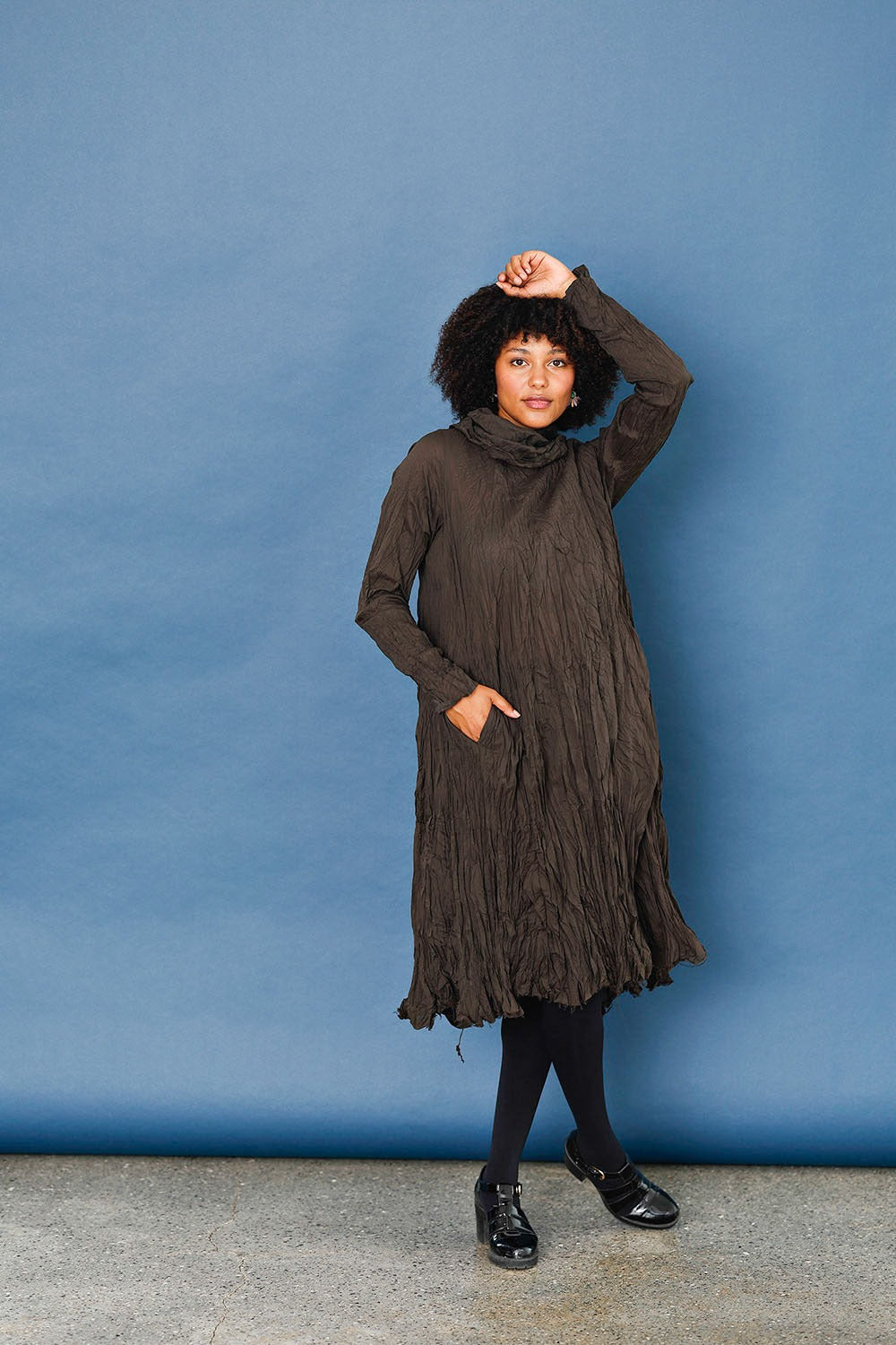 lichlieb-teak-privatsachen-brun-kjole-mcverdi-krøllet-bomuldskjole-3