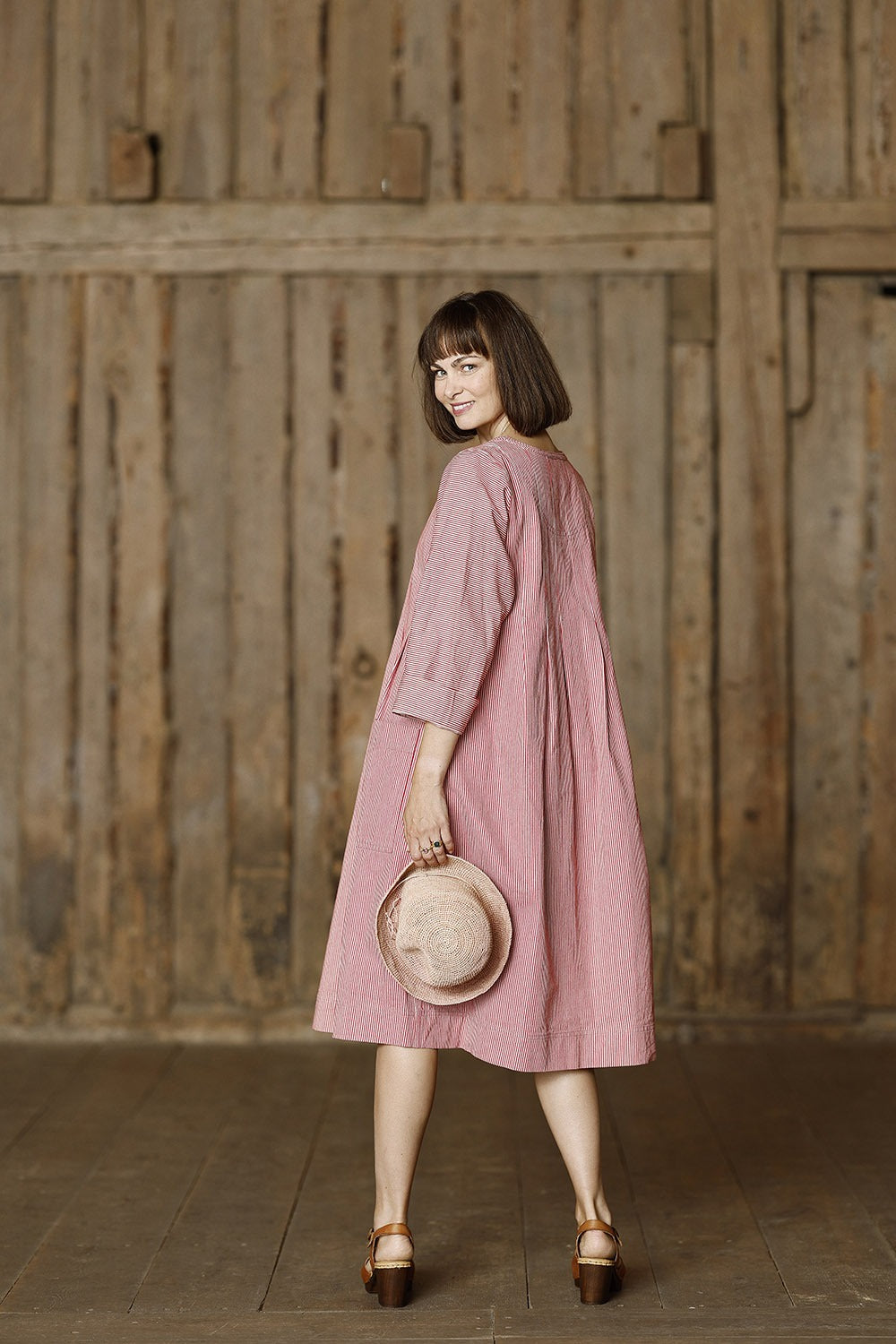 mc794c-red-stripe-dress-with-pleas-mcverdi-2