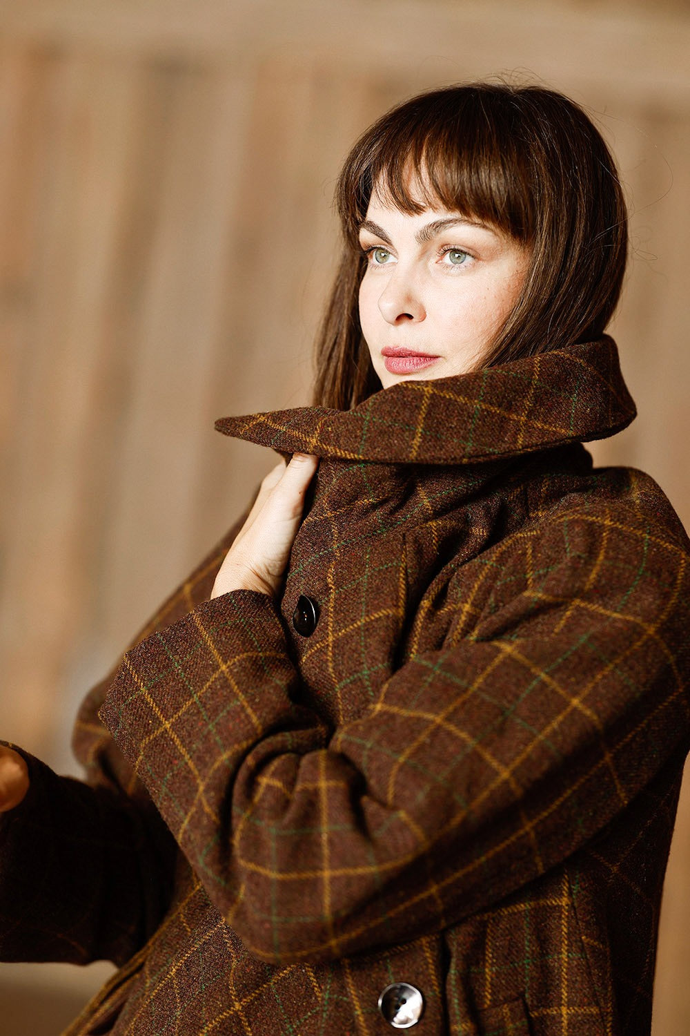 5-mc862a-brown-checkered-shetland wool-coat-mcverdi-uldfrakke-11