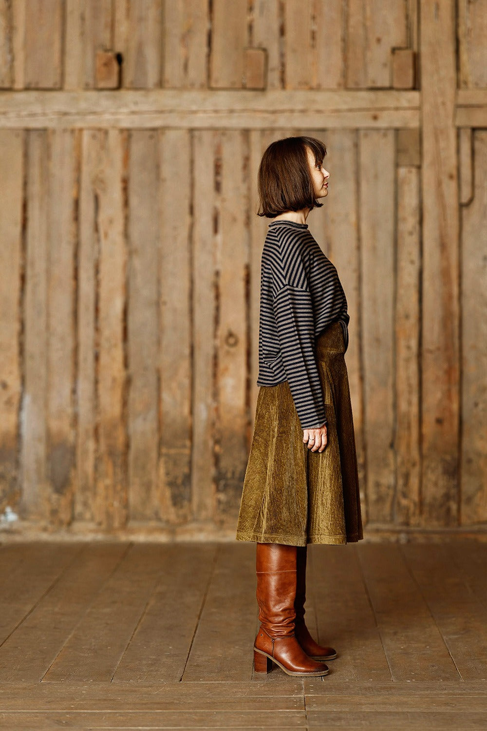 mc987h-golden-skirt-corduroy-mcverdi-fløjlsnederdel