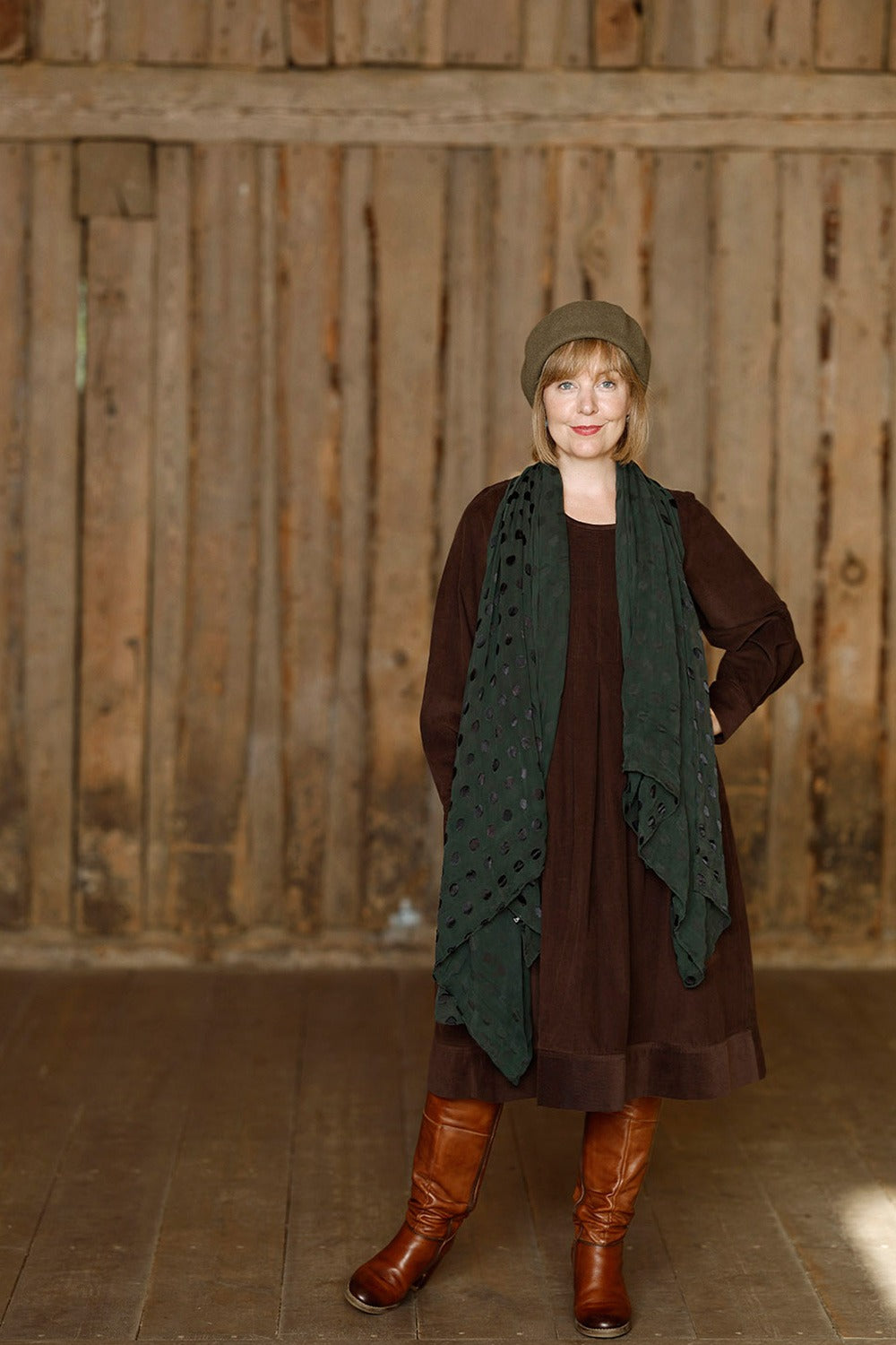 schnittapause-grøn-lorbeer-lilla-silkesjal-2