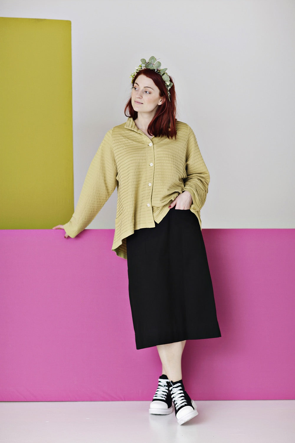 Mc763B-ba-black-denim-skirt-cotton-bomuld-sort-nederdel-McVERDI-2