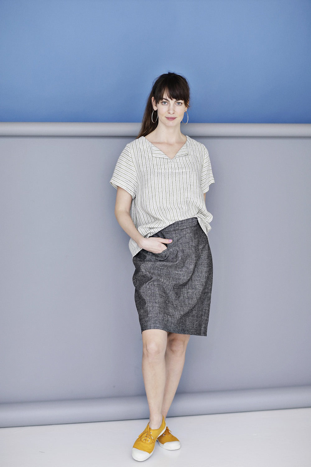 Mc762B-gr-grey-melange-hemp-cotton-skirt-grå-nederdel-McVERDI-2