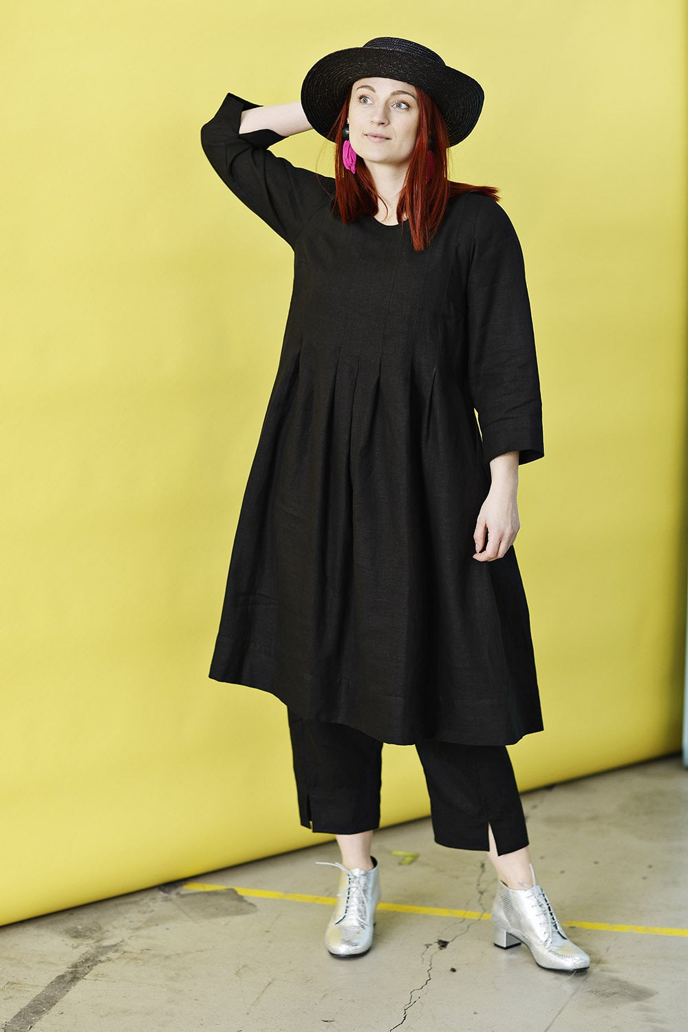 mc732e-black-mcverdi-hørkjole-linen dress-1