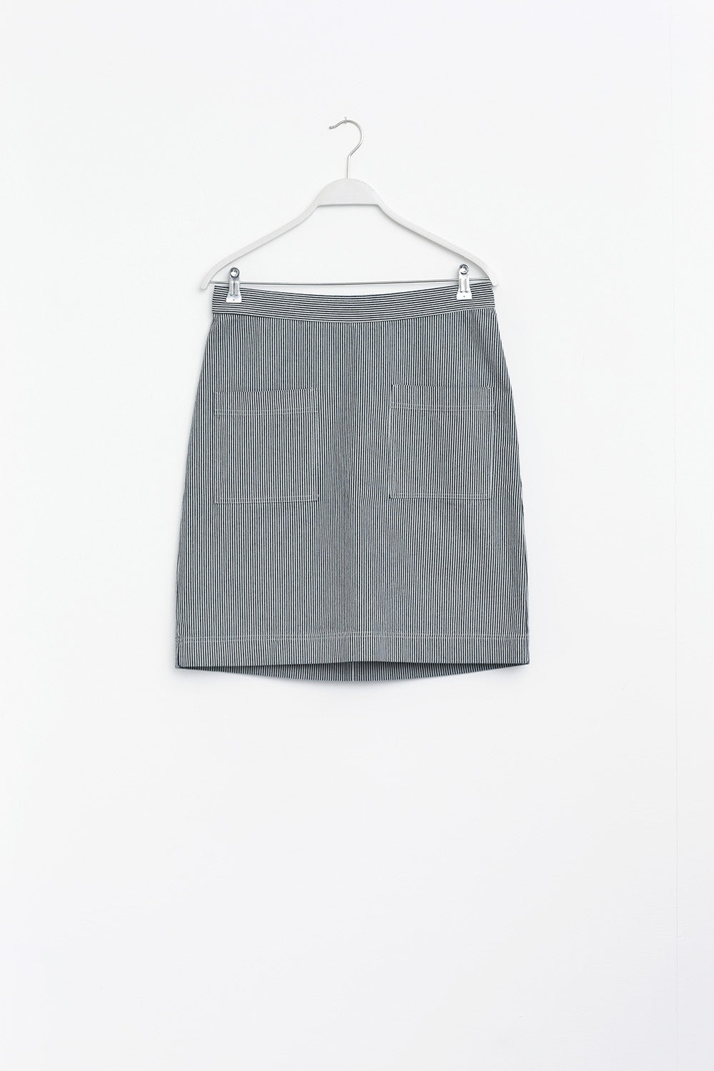 Mc723f-blue denim skirt with pockets-mcverdi-blåstribet nederdel-1