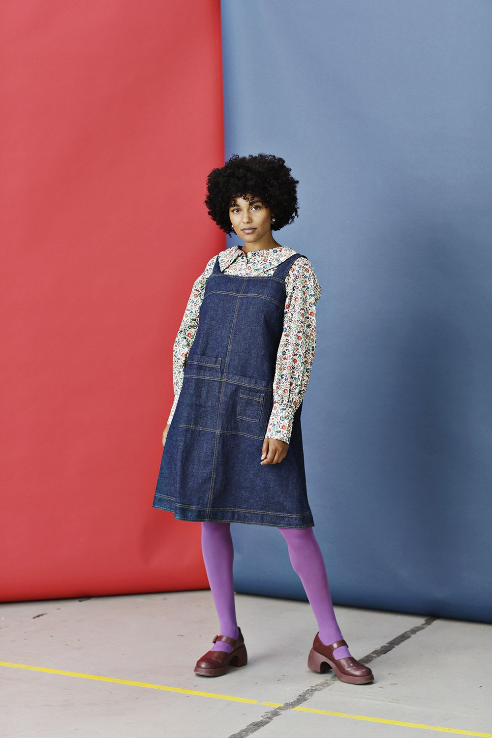 Mc794b-denim spencer-pinafore dress-organic cotton-mcverdi-blue dress-6