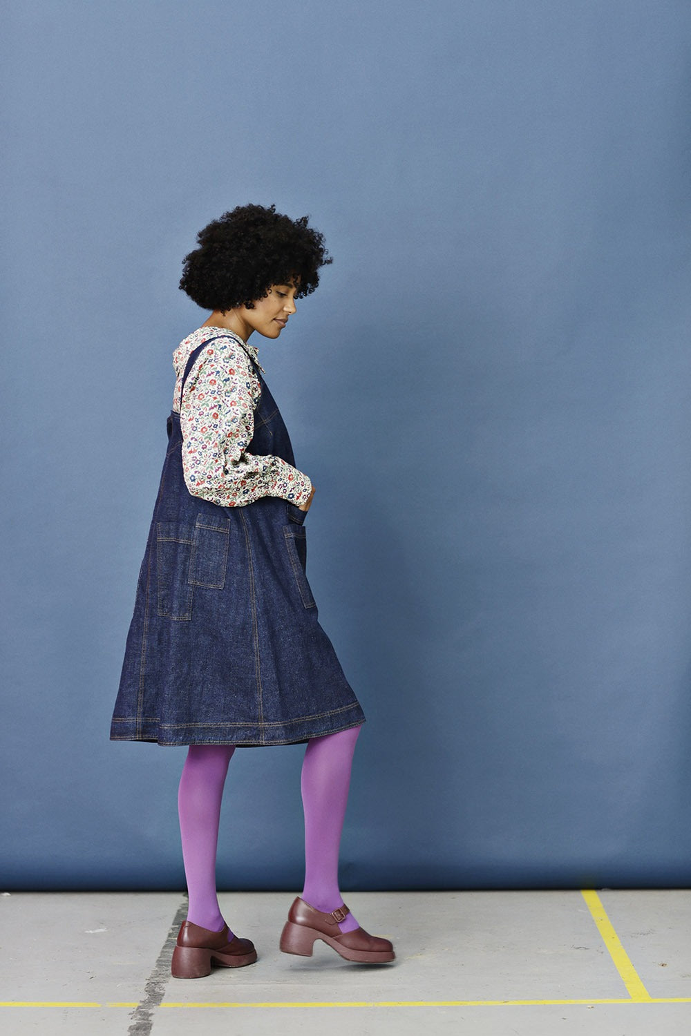 Mc794b-denim spencer-pinafore dress-organic cotton-mcverdi-blue dress-2