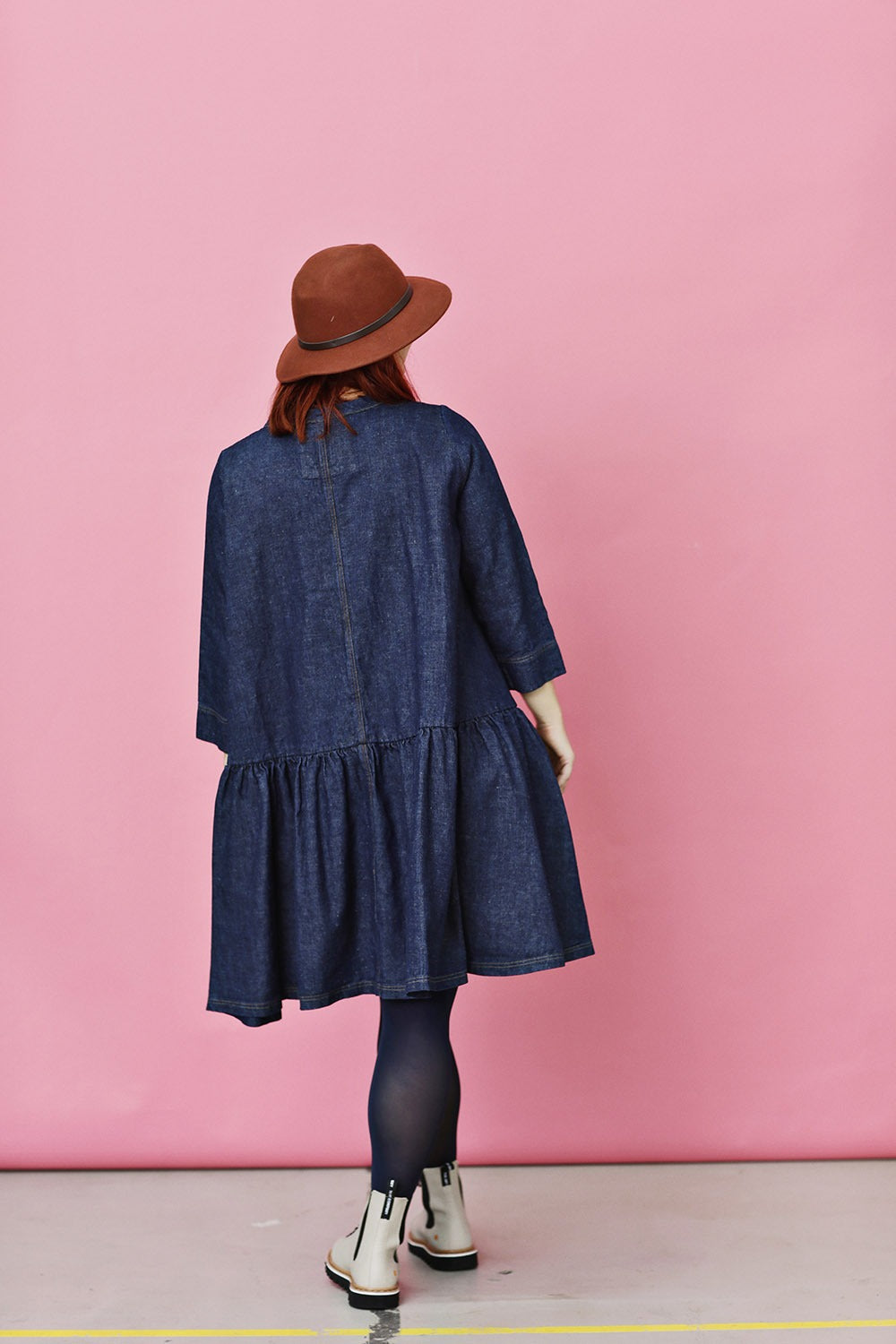 mc794k-pippi kjole-mcverdi-denim-økologisk bomuld-løs kjole-4